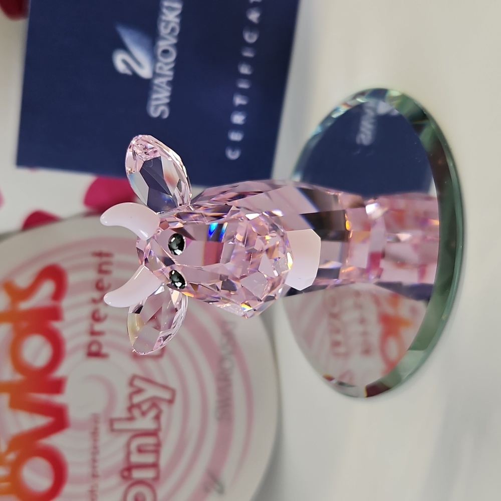 NEW Swarovski Pinky Mo pink Cow figurine Limited Edition MINT crystal Austria - Picture 2 of 9